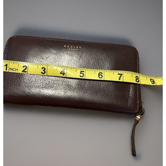 Radley London Leather Whitley Calf Hair Zip Around Wallet Maroon Country Western - Picture 5 of 7